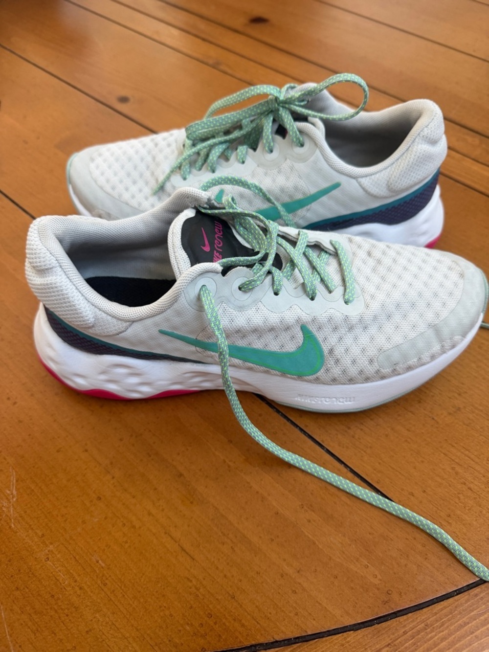 Nike Renew Run Sneakers | Gray & Teal | Women’s Athletic Shoes - Picture 5 of 6